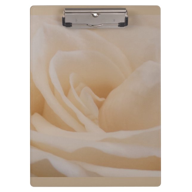 Cream Colored Rose Closeup Clipboard (Front)