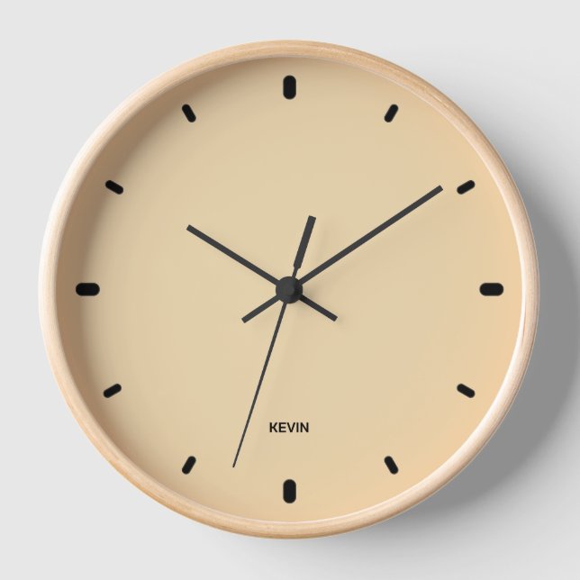 Cream colour clock face with black hours numbers (Front)