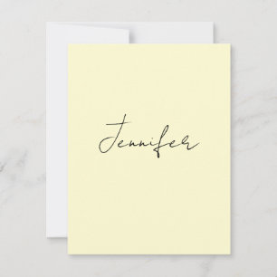 Cream colour elegant modern minimalist plain name card