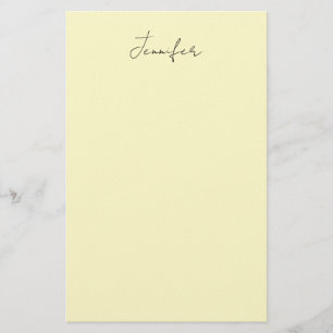 Cream colour elegant modern minimalist plain name stationery