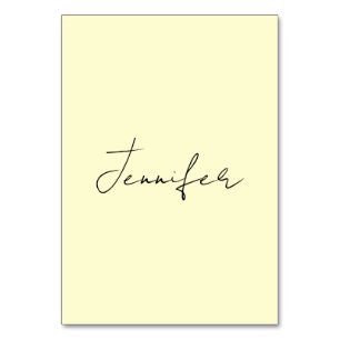 Cream colour elegant modern minimalist plain name table number