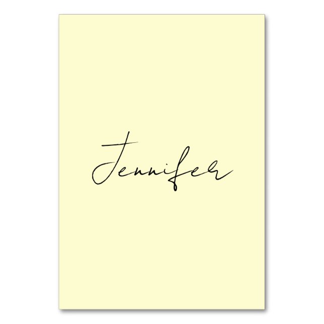 Cream colour elegant modern minimalist plain name table number (Front)