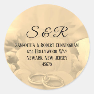 Cream Colour Floral with Rings Sticker