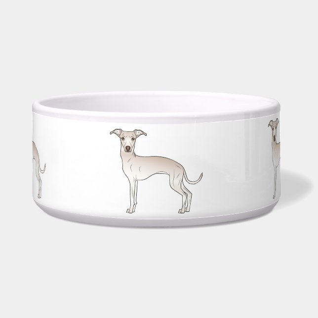 Cream Colour Italian Greyhound Cute Cartoon Dogs (Front)