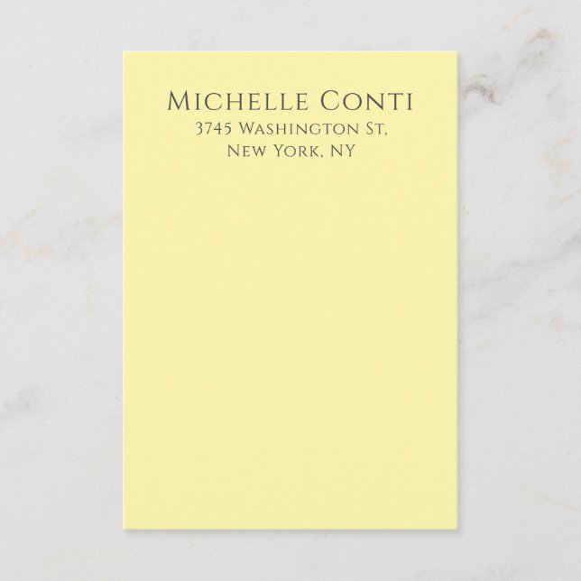 Cream Colour Minimalist Plain Elegant Modern  Enclosure Card (Front)