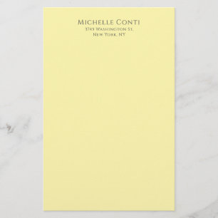 Cream Colour Minimalist Plain Elegant Modern Stationery
