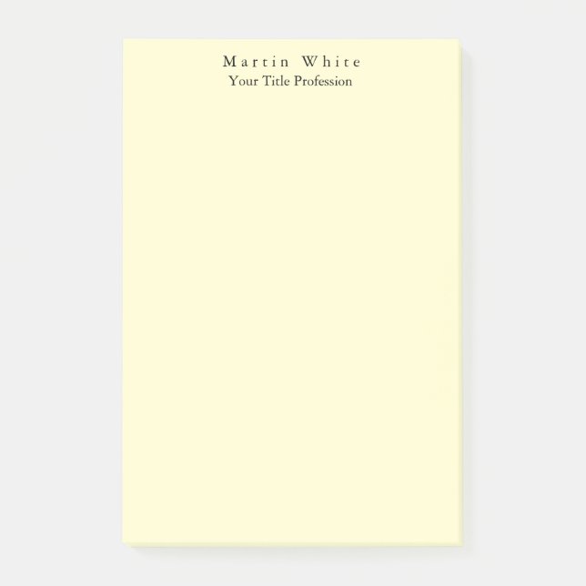 Cream Colour Plain Elegant Professional Modern Post-it Notes (Front)