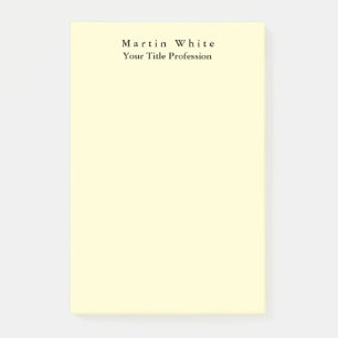 Cream Colour Plain Elegant Professional Modern Post-it Notes