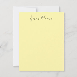 Cream Colour Plain Elegant Script Calligraphy Name Card