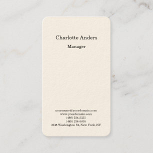 Cream colour plain simple minimalist business card