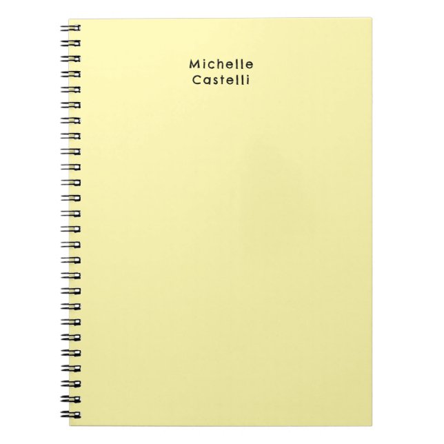 Cream Colour Professional Unique Classic Your Name Notebook (Front)