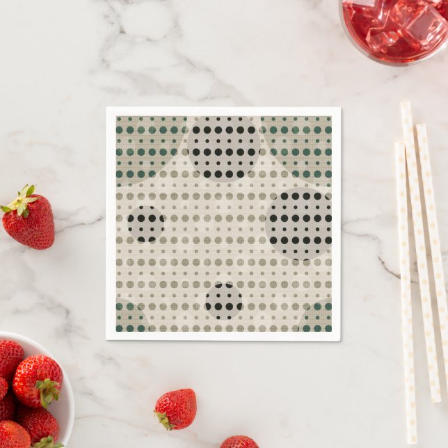 Cream Coloured Abstract Polka Dots (Dark) g9 Napkin (Insitu)