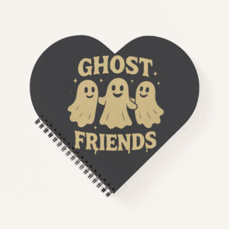 Cream Coloured Ghost Friends Spiral Notebook