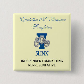 Cream-Coloured Name Badge 2 Inch Square Button