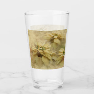Cream Coloured Poinsettias Digital Art Glass