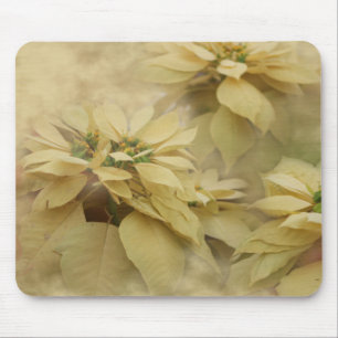 Cream Coloured Poinsettias Digital Art Mouse Pad