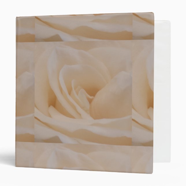 Cream Coloured Rose Closeup Binder (Front/Inside)