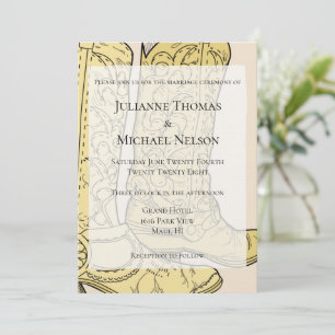 Cream Cowboy Boots Invitation