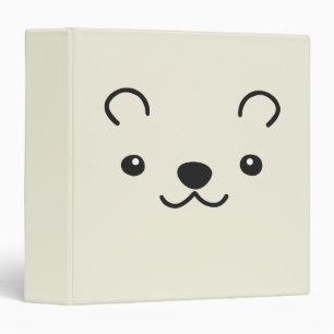 Cream Cute Pet Face Illustration Minimalist Kid Binder