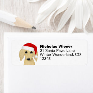 Cream Dachshund Christmas Chig Adresse de retour