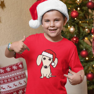 Cream Dachshund Cute Santa Dog Christmas T-Shirt