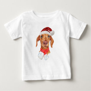 Cream Dachshund Dog Christmas Holiday Baby T-Shirt