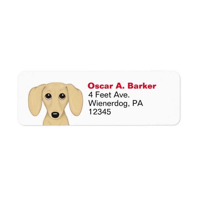 Cream Dachshund | Étiquettes d'adresse de retour d (Devant)