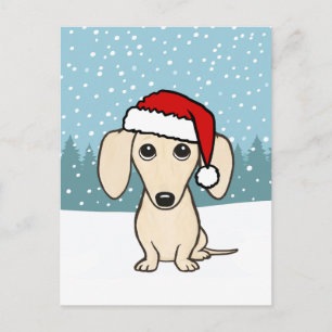 Cream Dachshund Holiday Cute Wiener Dog Custom Postcard