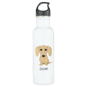 Cream Dachshund with Custom Text 710 Ml Water Bottle