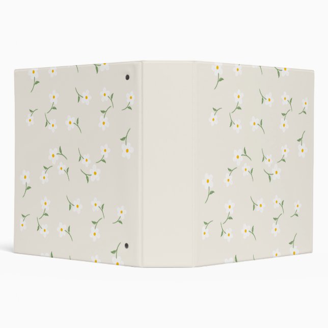 Cream Daisy Floral Binder | Hand-Drawn  (Background)