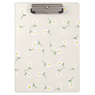 cream Daisy Floral Clipboard