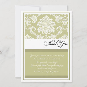 Cream Damask Wedding Thank You Cards