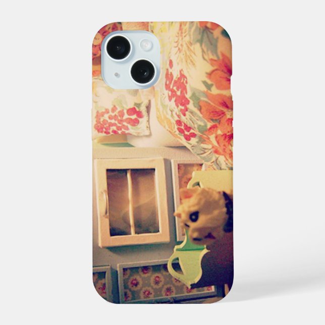 cream dollhouse iPhone 15 case (Back)