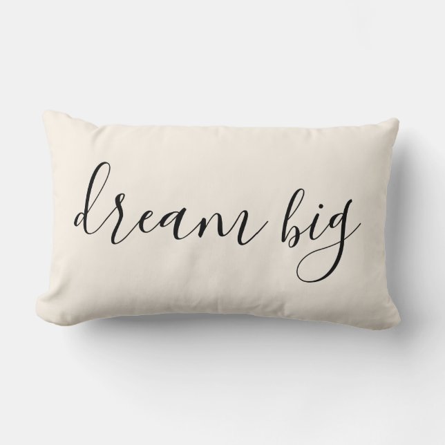 Cream| Dream Big Quote Lumbar Pillow (Front)