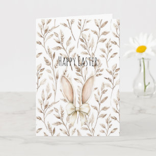 Cream Easter Bunny Rabbit Ears Card