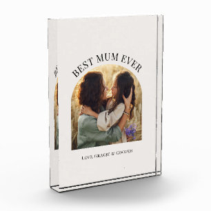 Cream elegant arch photo typography best mum block