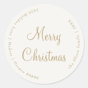 Cream Elegant Minimalist Christmas Envelope Seals