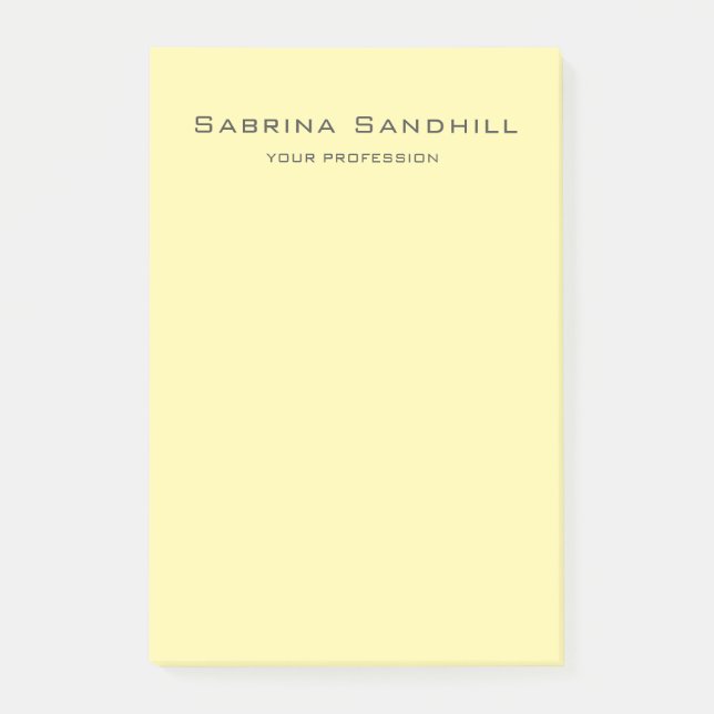 Cream Elegant Plain Simple Minimalist Post-it Notes (Front)