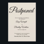 Cream Elegant Postponed Wedding Announcement<br><div class="desc">Here's a simple card to notify your guests if it's become necessary to change your wedding date. Use the template fields to add your personal details and make this elegant, minimalist design your own. The cream background can be changed to any colour you prefer. All fonts and colours are also...</div>