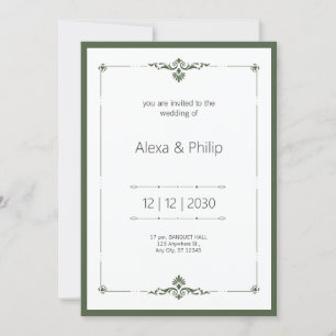 Cream Elegant Vintage Indian Wedding  Invitation