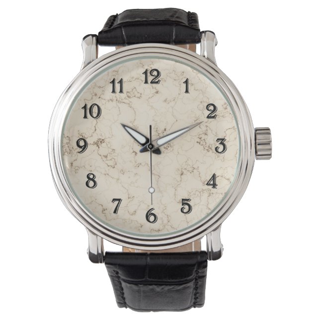 Cream Faux Marble Watch (Front)