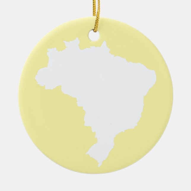 Cream Festive Brazil at Emporio Moffa Ceramic Ornament (Front)