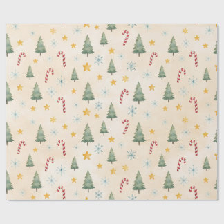 Cream Festive Christmas Wrapping Paper