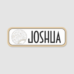 Cream Filled Powdered Sugar Doughnut Doughnut Food Name Tag