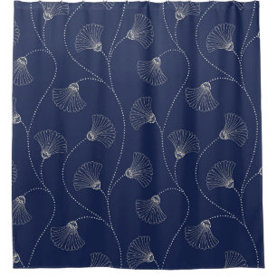 Cream Floral Art Nouveau Indigo