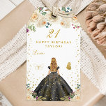 Cream Floral Blonde Hair Girl Happy Birthday Gift Tags<br><div class="desc">This elegant and glamourous happy birthday gift tag can be personalized with a name. The design features a beautiful princess with blonde hair and fair skin in a black ball gown. The text combines handwritten script and modern sans serif fonts for a classy and sophisticated look. The floral arrangements, butterflies...</div>