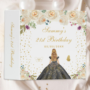 Cream Floral Blonde Hair Princess Photo Album Binder