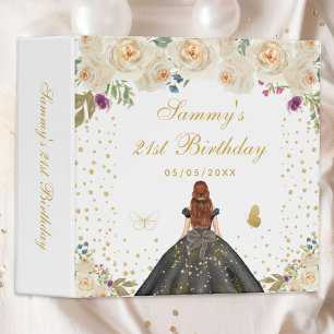 Cream Floral Brown Hair Princess Photo Album Binder