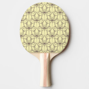 Cream Floral Pattern Ping Pong Paddle