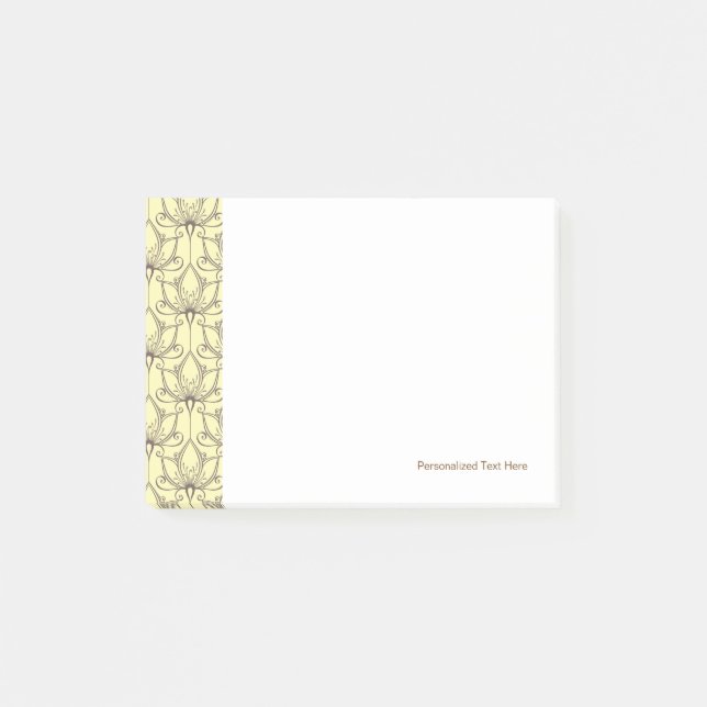 Cream Floral Pattern Post-it Notes (Front)